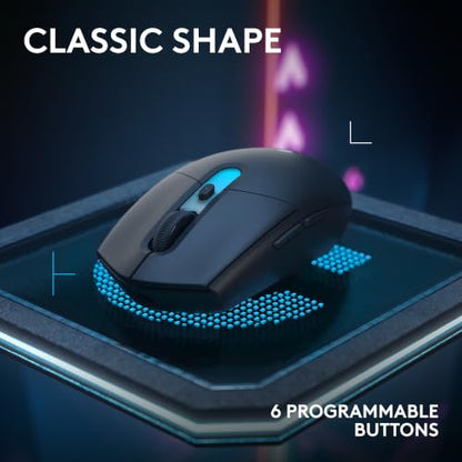 Logitech G305 X Superlight Wireless Gaming Mouse - Black | 59g Lightweight, 44K DPI, 678 IPS, Wireless 2.4 GHz/Bluetooth/USB-C, <170 hr Battery, 6 buttons, RGB, PC/Mac Compatible - color: Black, style: Superlight