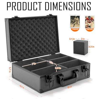 Top Loader Case, Trading Card Storage Box with Key Lock for Sports Cards, Trading Cards, Hard Case Holds 600+ Top Loaders or 130+ 35pt One Touch - size: Large