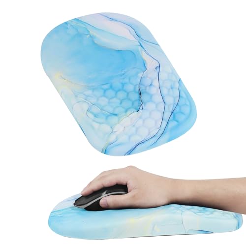 Ergonomic Mouse Pad with Wrist Rest Support, Non-Slip Mouse Pads, Suitable for Home or Office use (Blue) - color: Blue