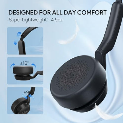 Yealink UH42 USB-C/A Wired Headset,AI Noise Cancelling Mic,in-Line Controls | Teams/Zoom Certified, Dual-Ear Headphones, Plug & Play for PC/Laptop/Phone,7ft Cable, Dynamic EQ, Call Center, Hybrid Work