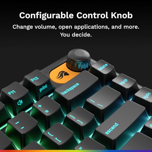 GLORIOUS Gaming Keyboard GMBK 75% - Swappable MX Compatible keycaps, Detachable USB Cable, IP57 Water and dust Resistant, 10 Zone RGB Lighting, Quiet switches - 321x137x41 mm - English QWERTY Layout - color: Black, size: GMBK Prebuilt (75%)