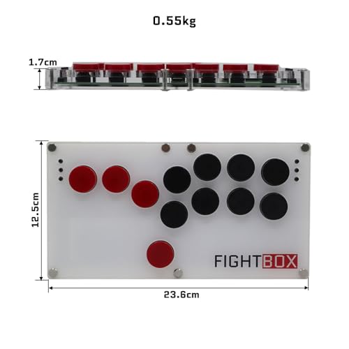 FightBox B1-MINI-PC All Button Leverless Arcade Fight Stick Game Controller Compatible With PC/PS3/Switch