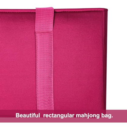 ZGME American Mahjong Set,166 White Tiles with Red Bag and Accessories,4 All-in-One Mahjong Racks with Pushers,Complete Western Mahjong Set - color: Red