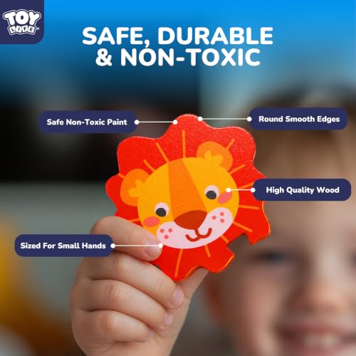 TOY Life Wooden Puzzles for Toddlers 2-4, Montessori Toys for 1 2 3 Year Old Boys Girls, Animals Puzzles Educational Learning Toys 2 Year Old, Toddler Birthday Gifts Toy for Baby Girl Boy 6M+