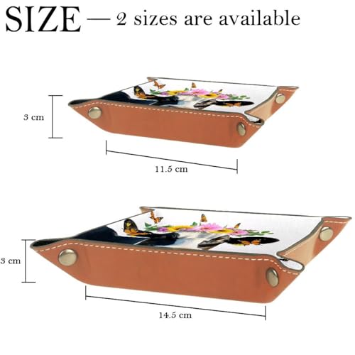 Cow with Flower Crown Dice Tray Dice Rolling Tray Folding Dice Holder for Dice Games, Like RPG, DND and Other Table Games - color: Multi 1