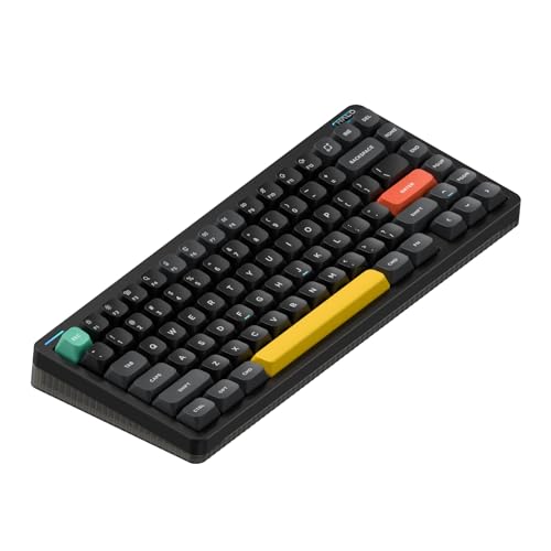 nuphy Halo75 V2 Mechancial Gaming Kyeboard,75% Wireless Hot Swappable Bluetooth Keyboard,83 Kyes RGB Backlit Keyboard,Support Bluetooth/2.4GHz/USB-C (Black, Lemon (55gf)) - color: Black, size: Lemon (55gf)