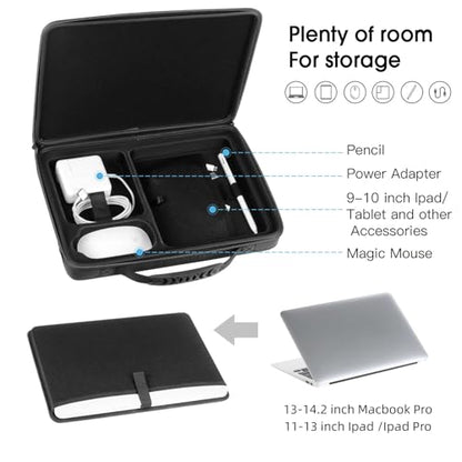 Smatree Hard Carrying Case for 14.2inch Apple MacBook Pro M5 2025/2024 M4 | for 14.2inch APPLE MacBook Pro 2023 A2918,13 inch MacBook Air M4 2025/2024/2022,iPad Pro M5 2025/2024/iPad Air M3 2025,Black - color: Black