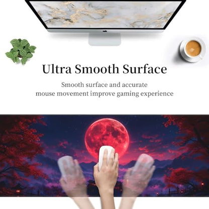 Extended Gaming Mouse Pad, Large Mouse Mat, XL Desk Pad for Keyboard and Mouse, Non-Slip Rubber Base & Stitched Edges for Gamer Office 31.5x11.8 in - color: 7