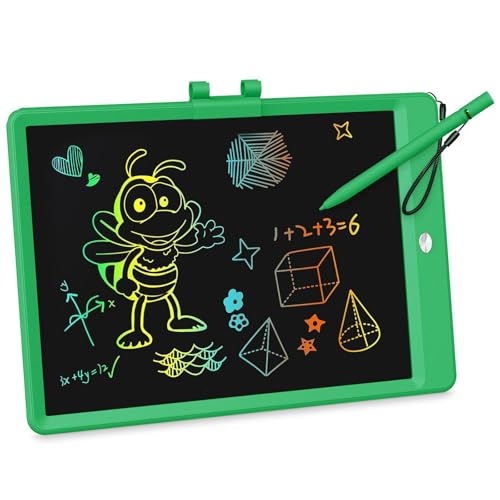 KOKODI LCD Writing Tablet, 10 Inch Colorful Toddler Doodle Board Drawing Tablet, Erasable Reusable Electronic Drawing Pads, Educational and Learning Toy for 3-6 Years Old Boy and Girls(Green) - color: Green, size: 10in