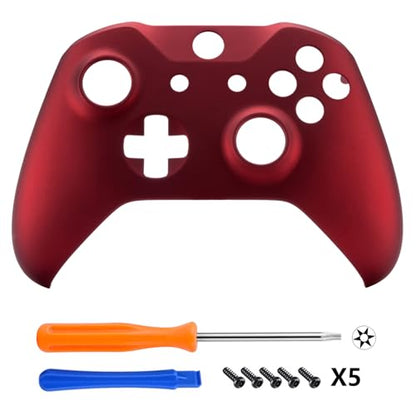 eXtremeRate Replacement Front Housing Shell for Xbox One S/X Controller, Red Custom Kit Faceplate Cover Case for Xbox Wireless Controller (Model 1708) - color: Scarlet Red
