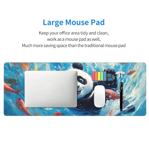 Cute Panda Mouse Pad XL Large Mousepad Non Slip Rubber Base Desk Mat for Laptop Computer Gaming 31.5" X 12" - color: Cute Panda