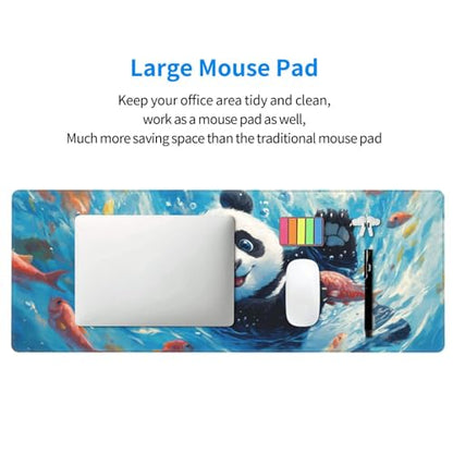 Cute Panda Mouse Pad XL Large Mousepad Non Slip Rubber Base Desk Mat for Laptop Computer Gaming 31.5" X 12" - color: Cute Panda