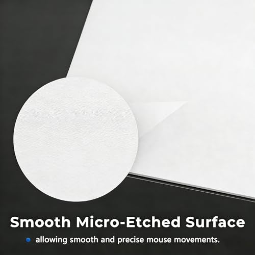 Glass Gaming Mouse Pad,White Hard Surface Gaming Mousepad,17.7‘’X15.7'' Tempered Glass Desk Mat,Ultra-Smooth Large Square Desk Mat,Improved Precision and Speed for Esports FPS Players - color: White