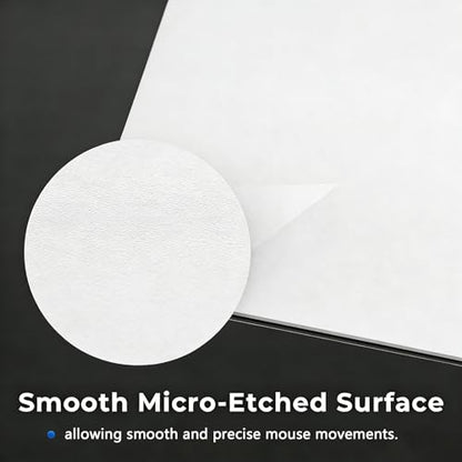 Glass Gaming Mouse Pad,White Hard Surface Gaming Mousepad,17.7‘’X15.7'' Tempered Glass Desk Mat,Ultra-Smooth Large Square Desk Mat,Improved Precision and Speed for Esports FPS Players - color: White
