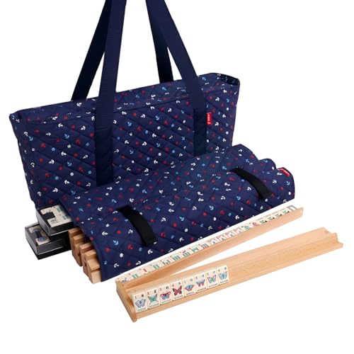 Linda Li New! - American Mahjong Set The Artisan Collection: Butterfly Series – in Blue Nautical Soft Bag