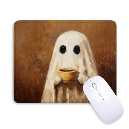Fall Ghost Coffee Mouse Pad for Desk 9.5x7.9 Inch - color: Coffee