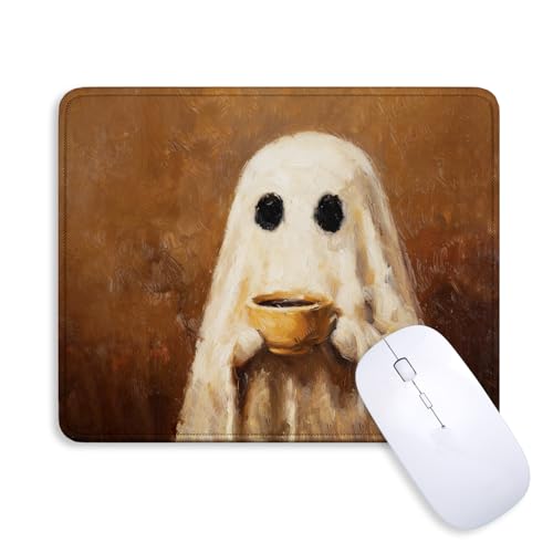 Fall Ghost Coffee Mouse Pad for Desk 9.5x7.9 Inch - color: Coffee