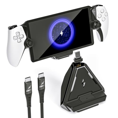 Charging Station Dock for PS Portal Remote Player Console, Black | Compact Charger Stand, with Type-C Cable, Fast Stable Charging, Display Desktop Holder, Accessories for PS Portal Console - color: Black