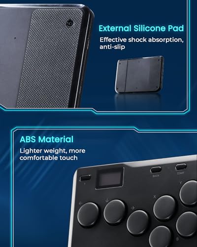 JZW-Shop Haute42 Leverless Arcade Stick P12, All-Button Arcade Controller | Compatible with PC, PS4, PS3, Steam Deck, Switch, Turbo & Custom RGB, Supports Hot-Swap & SOCD