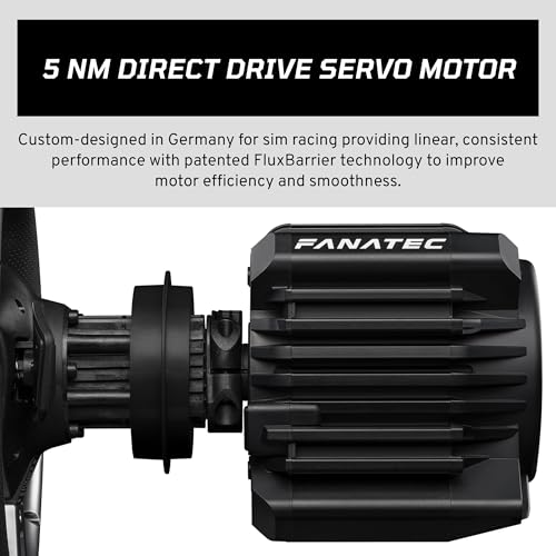 Fanatec Officially Licensed Gran Turismo DD Pro PlayStation Sim Racing Steering Wheel, Base and Pedals – Polyphony Digital Wheel, 5 Nm FluxBarrier Direct Drive, 2-Pedal Set for PC, PS5, PS4
