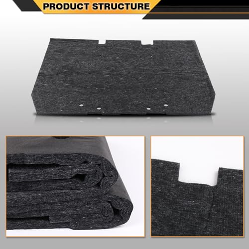 CNNELL Hood Insulation Pad 1/2" with Clips Compatible with Range Rover Classic 1987-1995 - style: 1987-1995 Range Rover Classic