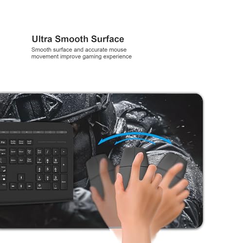 Large Gaming Mouse Pad with Non-Slip Rubber Base, Tactical Soldier Design, Smooth Surface for Work, Office and Home, 35.4" x 15.7 - color: Tactical Soldier