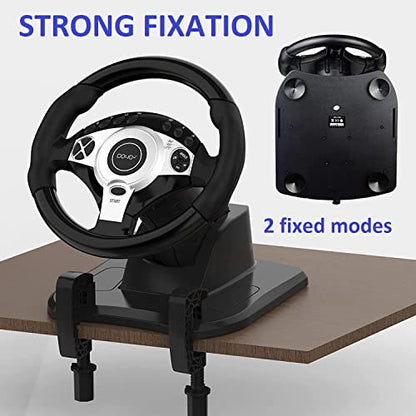 NBCP Racing Wheel with 270/900° Rotation, PC Steering Wheel with Pedals, Dual-Motor Vibration & Gear Shifter for Xbox Series X|S, Xbox One, PS4, PS3, PC, Switch, Xbox 360 – Driving Sim Experience - color: R900 -Black