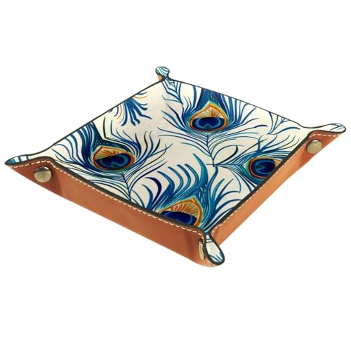 Peacock Feathers Dice Tray Dice Rolling Tray Folding Dice Holder for Dice Games, Like RPG, DND and Other Table Games - color: Multi 20