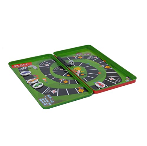 The Purple Cow Magnetic Travel Car Race Game - Airplane Games & Quiet Games. Game Box for Kids & Adults. Fun Game Where You Get to Race Each Other Around A Track - color: Car Race