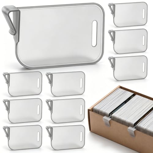 Chunful 10 Pcs Card Box Dividers, PP Trading Card Dividers Clip Storage Separator Clips the Cardboard Side Wall for Sports Baseball Cards Organizer for Collector (Gray) - color: Gray