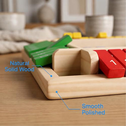 Shut The Box Math Board Game Wooden Dice Toy for 1-4 Players Kids Adults | Montessori STEM Education, Fine Motor Skills, Hand Eye Coordination, Preschool Development, Family Night, Camping Activity