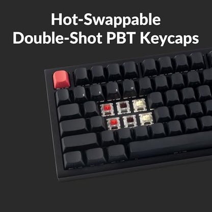 Keychron Q6 Max QMK/LUANCHER Wireless Bluetooth/2.4GHz/USB-C Wired Custom Mechanical Keyboard, Full Size Programmable Knob RGB Backlit Hot-Swappable Gateron Banana Switch for Mac Windows Linux - Black - color: Hot-swap Banana Switch