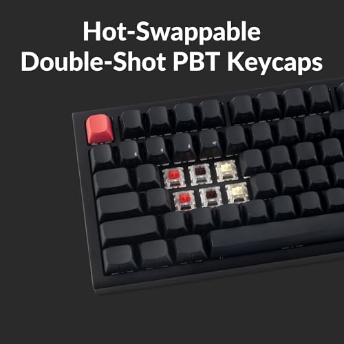Keychron Q6 Max QMK/LAUNCHER Wireless Bluetooth/2.4 GHz/USB-C Wired Custom Mechanical Keyboard, Full Size Programmable Knob RGB Backlit Hot-Swappable Gateron Brown Switch for Mac Windows Linux - Black - color: Hot-swap Brown Switch