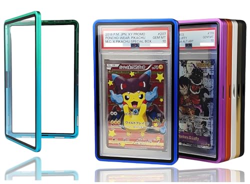 RedCap Magnetic Aluminum PSA Graded Card Holder 35PT Premium PSA Slab Protector Display Case with UV Resistant Glass Fits Standard PSA Graded Sports Trading Cards - Aqua Storm - color: Aqua Storm