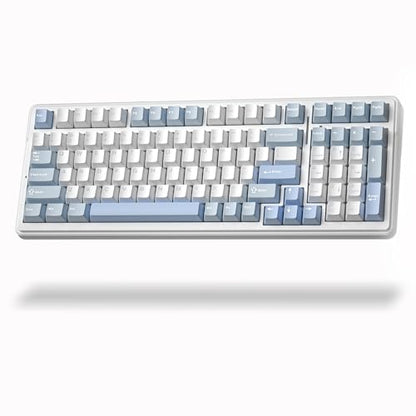 AULA F99 Wireless Silent Mechanical Keyboard, Triple-Mode 2.4GHz/BT5.0/USB-C, Pre-lubed Linear Switches,Hot Swappable Custom Keyboard, Gasket Mounted RGB Backlit, Gaming Keyboards for PC/Laptop/Tablet - color: White Blue Grey