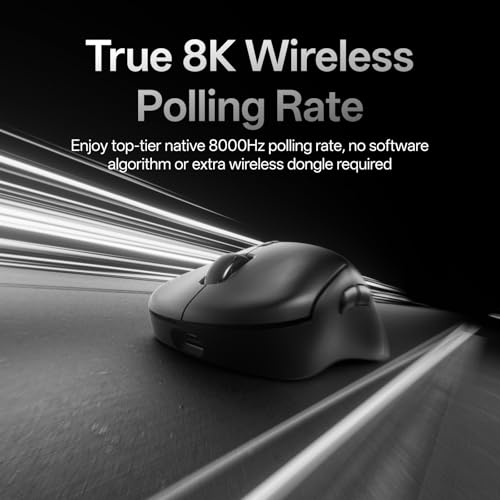 Rapoo VT3 MAX Gen-2 Wireless Gaming Mouse, True 8K Wireless Polling Rate, 53g Lightweight, Up to 750 Hr Battery, Nordic nRF54L15 MCU, 120-Million Optical Switch, 10 Programmable Buttons, Macro Enabled - color: Black