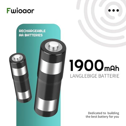 Fwioaor 1900mAh Rechargeable AA Batteries -Compatible with Oculus Quest 2/3 Controller Charging Dock - Pack of 2