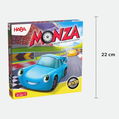 HABA Monza Car Racing Board Game for Kids, Color Matching Strategy Game, Ages 5+