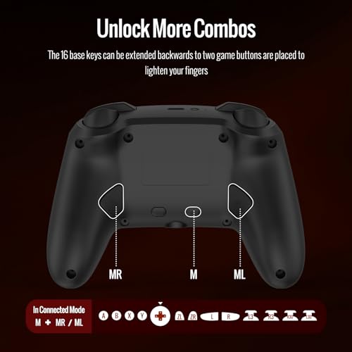 BETMI Wireless Pro Controller for Switch 2 (Black) | with 9-Axis Sensor/C Button/Hall Effect Joysticks/Macro/Wake-up/Stereo Jack/RGB LED Light/Dual Vibration