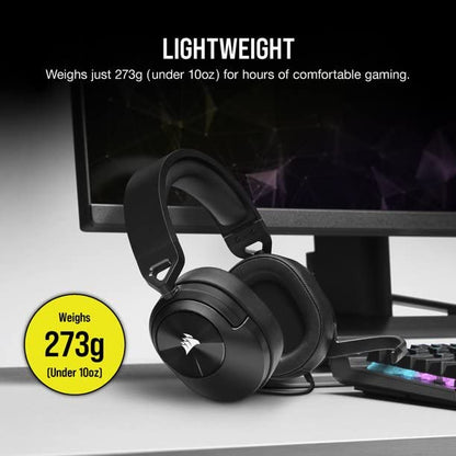 Corsair HS55 Stereo Wired Gaming Headset — Carbon (Renewed)
