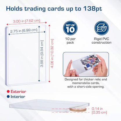 BCW Thick 138PT Card Top Load Holder (Pack of 10), 3 x 4
