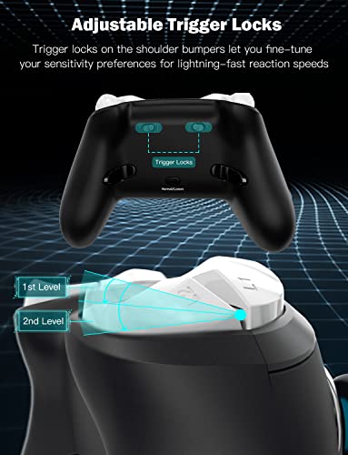 NexiGo Elite Switch Pro Controller with 4 Back Buttons, Swappable D-pad & Left Joystick, Trigger Stops, Turbo, Dual Vibration, Bluetooth, for Nintendo Switch/Lite/OLED