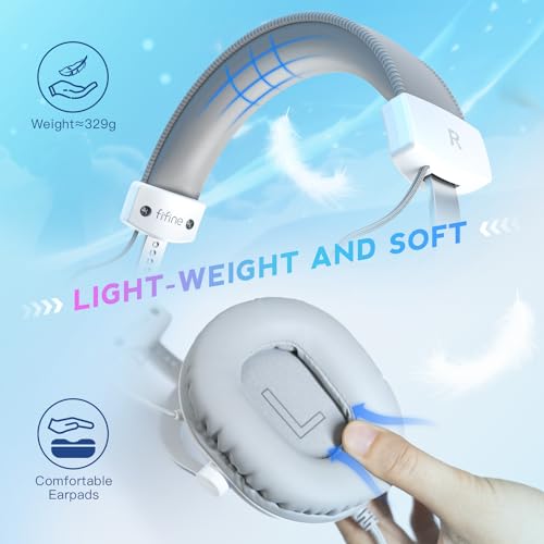 FIFINE Streaming USB Microphone Kit and PC Gaming Headset,Condenser RGB Mic Set on PS4/PS5,Plug and Play for Music Recording,Gaming,Over-Ear Wired Headphones for Computer,Controller,Xbox(A6TW+H9W)