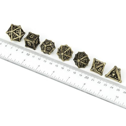 Surpass DND dice Set Metal dice 7-Piece Set Role Playing Polyhedral Dice Dungeons and Dragons Gifts (Ancient Turquoise) - color: Ancient Turquoise