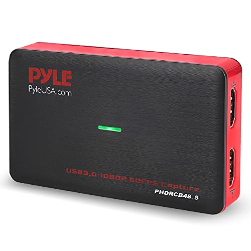 Capture Card Video Recording System - AV Game Live Streaming, Full HD 1080P Digital Media File Creation System w/ HDMI, Audio For USB, SD, PC, DVD, PS4, PS3, XBox One, XBox 360, Wii - Pyle PHDRCB48.5