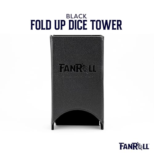 FanRoll Fold Up Dice Tower: Black, Role Playing Game Dice Accessories for Dungeons and Dragons - color: Black