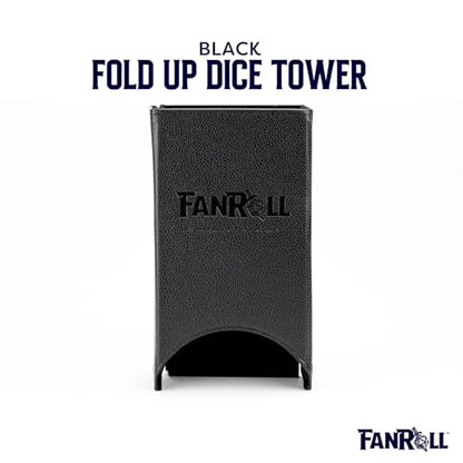 FanRoll Fold Up Dice Tower: Black, Role Playing Game Dice Accessories for Dungeons and Dragons - color: Black