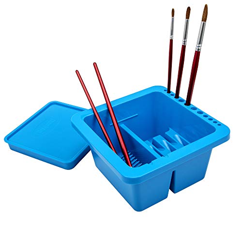 MyLifeUNIT Paint Brush Cleaner, Paint Brush Holder and Organizers for Acrylic, Watercolor, and Water-Based Paints (Blue) - color: Blue