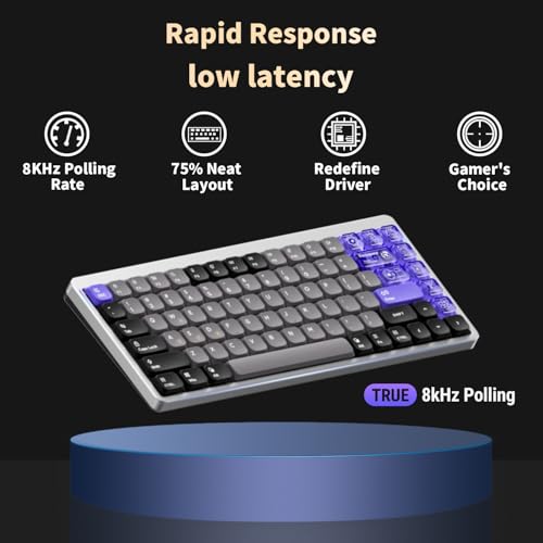 nuphy Air75 HE Rapid Trigger Low Profile Gaming Keyboard,Hall Effect keybaord,84 Keys 75 Percent Layout Wired Magnetic Switches Keyboards,Magnetic Jade Pro Switch - size: Low-Profile Magnetic Jade Pro Switch