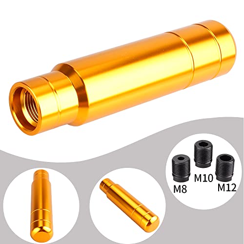 BARTOO Aluminum Weighted Manual Shift knobs, Long Stick Shift Knob Gear Shifter Knobs, Car Accessories Lever Cover Head Universal Shifter Knobs with 3 Threaded Adapters (Gold) - color: Gold